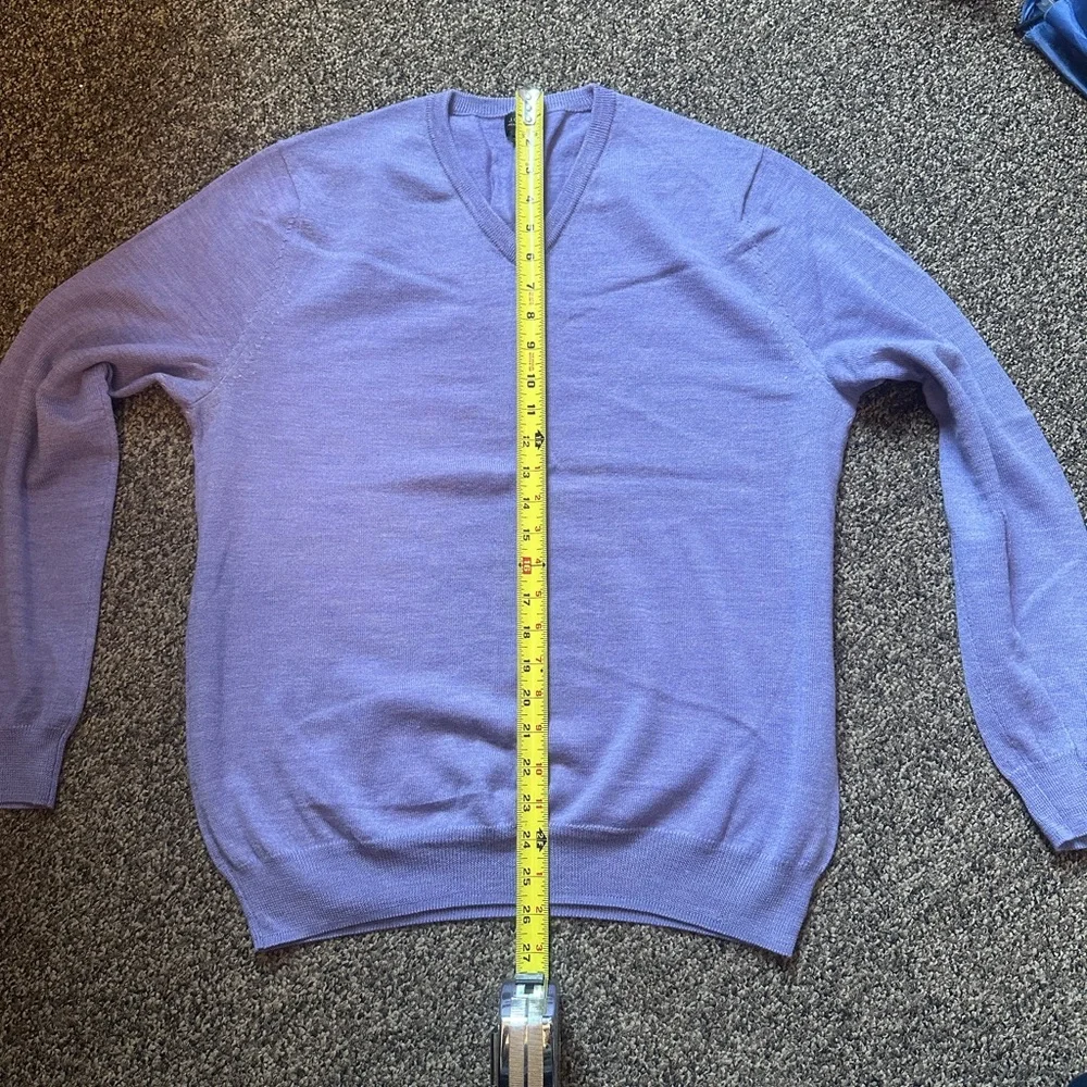 J. Crew Men's V-Neck Sweater - Lavender - Picture 2 of 5